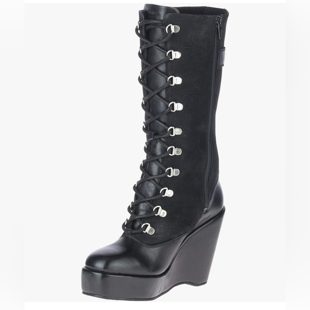 Harley-Davidson Women's Celina Black 10.75-Inch Fashion Wedge Boots, D84732